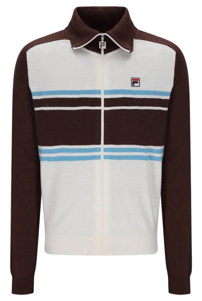 Lena Full Zip Through Knitwear Gardenia/Fudge/AzureBlue-130