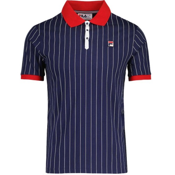 BB1 Classic Vintage Striped Polo FilaNavy/FilaRed-410