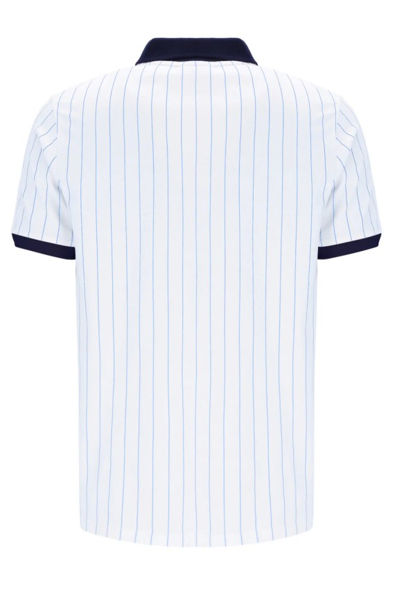 BB1 Classic Vintage Striped Polo White/FilaNavy/VistaBlue-105