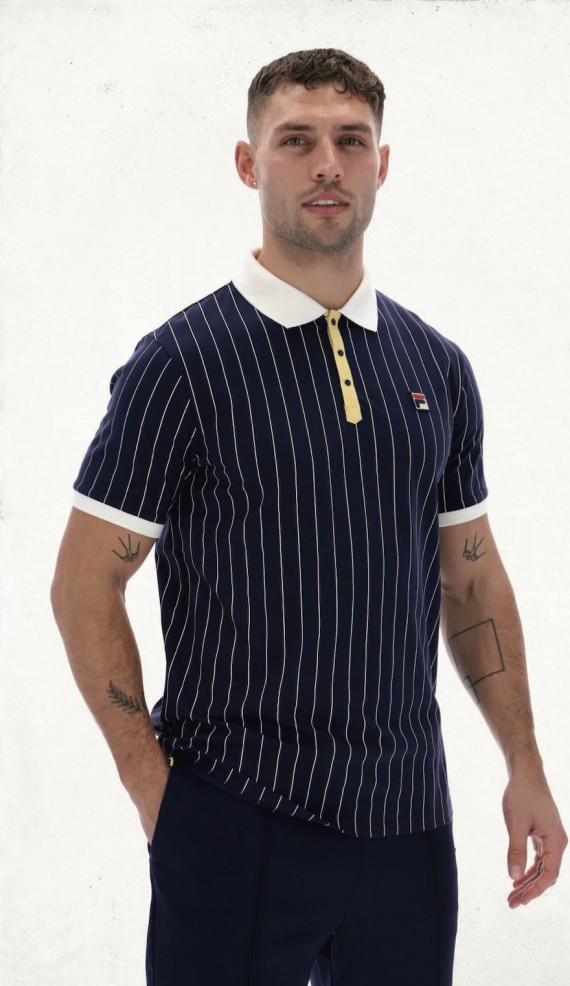 BB1 Classic Vintage Striped Polo FilaNavy/Raffia/Gardenia-413