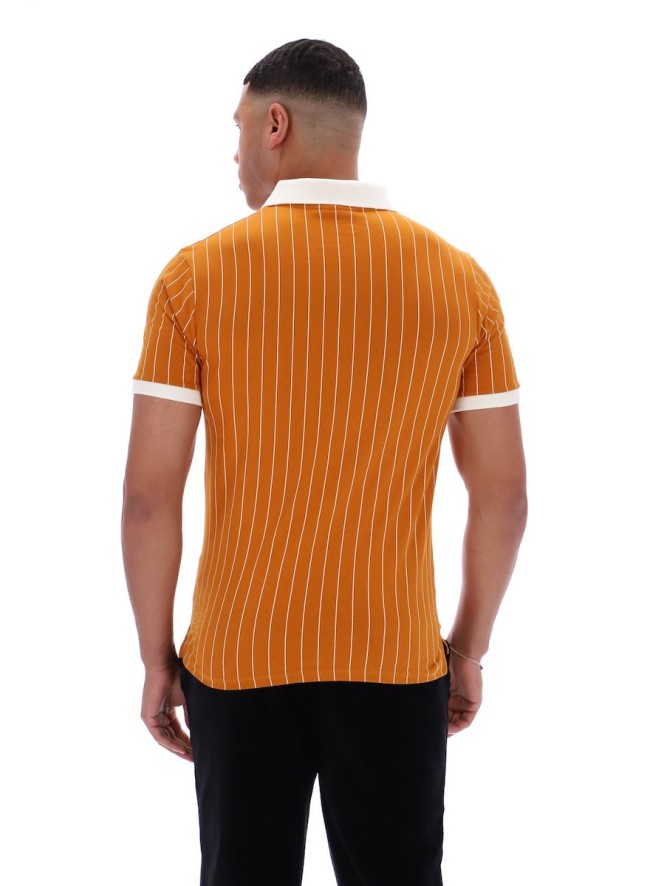 BB1 Classic Vintage Striped Polo PumpkinSpice/Gardenia/Black-232