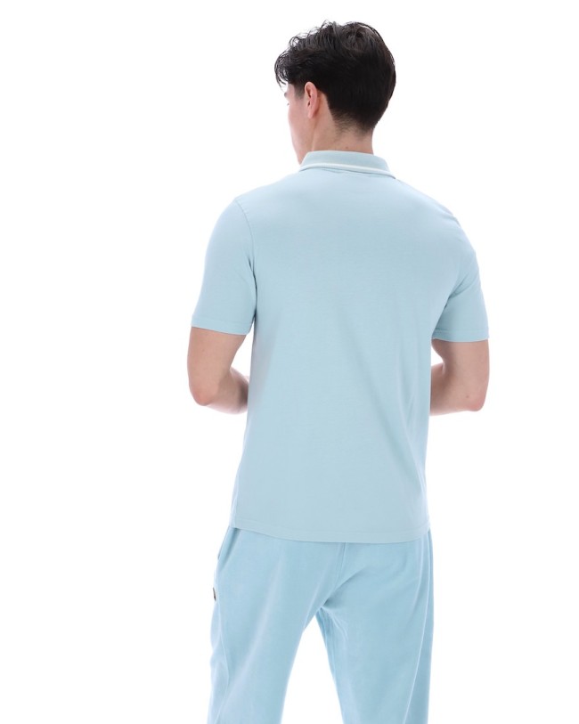 Lemar 2 Zip Jersey Polo Shirt Sterling/Blue-440