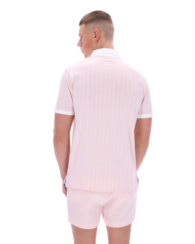 BB1 Classic Vintage Striped Polo PaleLilac/White/FilaNavy-581