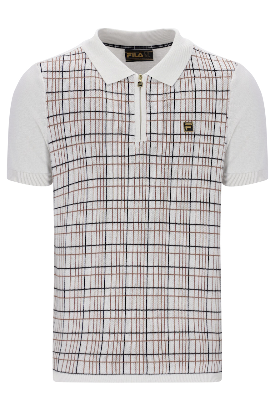 Fila Enzo Check Knitted Polo Shirt