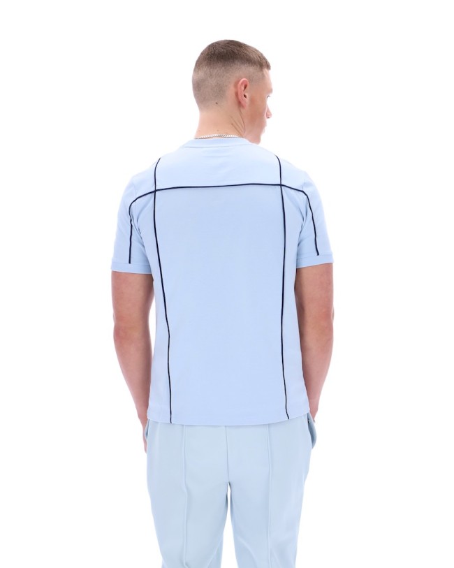 Terri Contrast Piping T Shirt Skyway/FilaNavy-137