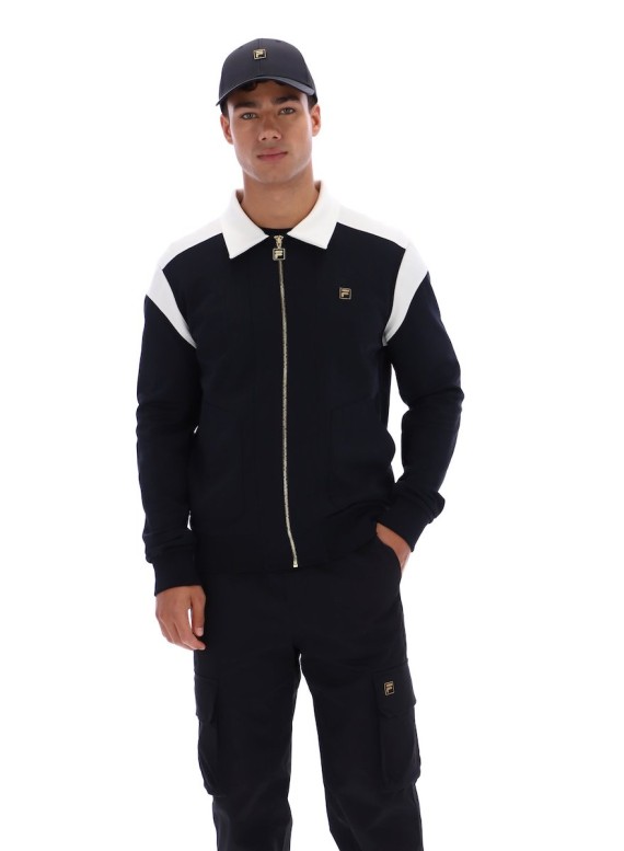 Morton Contrast Panel Track Jacket Black/Tofu-001