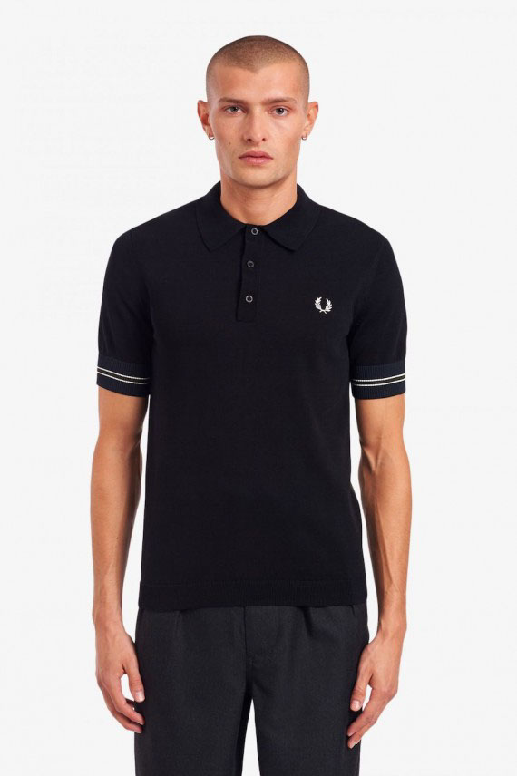Fred Perry K1538 Contrast Panel Knitted Polo Polo Shirts, from ApacheOnline
