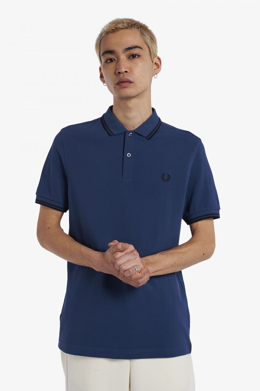 Fred Perry Plain Polo Shirt Ash Blue | wholesaledoorparts.com