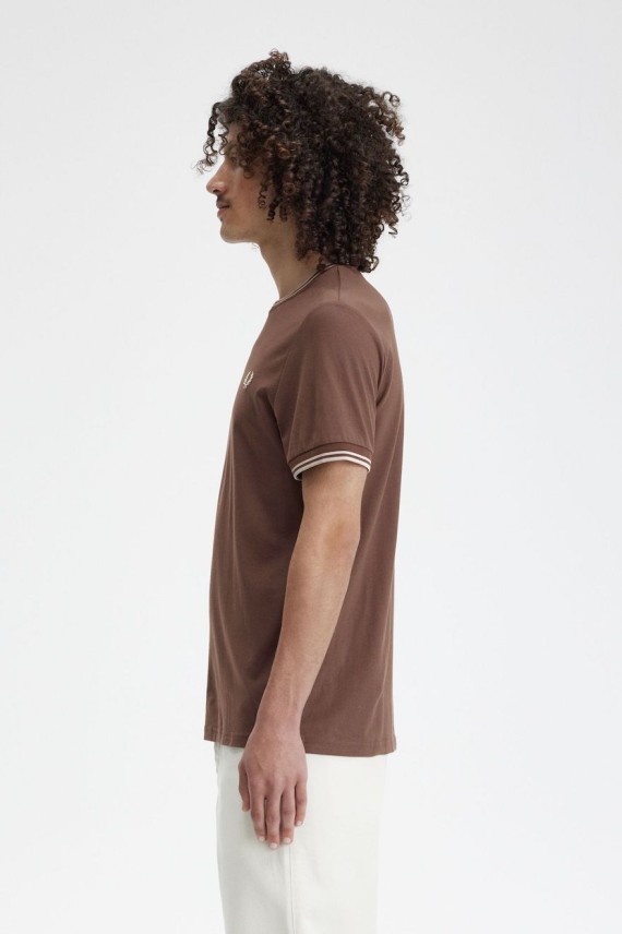Fred Perry Twin Tipped Dark Green T-Shirt M1588 Q20 main image 1