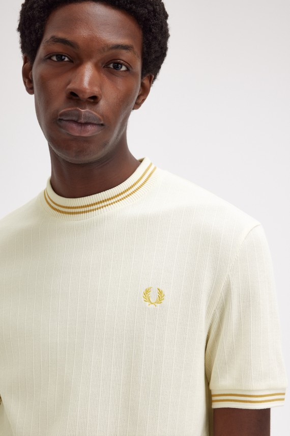 M8679 Ribbed Jersey T Shirt Ecru-560