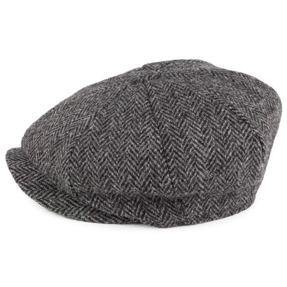 Carloway Harris Tweed Bakerboy Hat Charcoal-4615