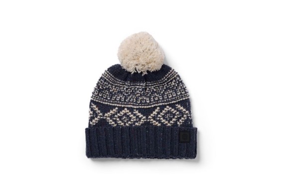Fairisle Beanie Pom Pom Hat Navy