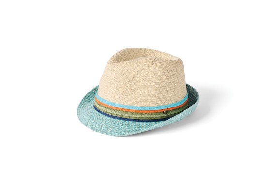Seville Summer Straw Trilby Hat Aqua