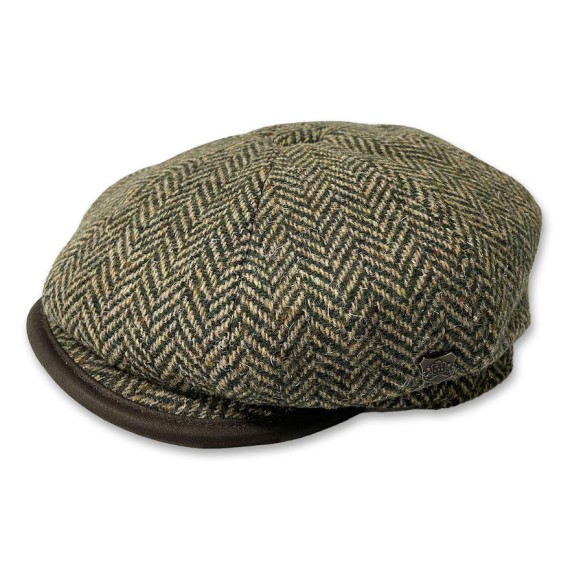 Shelby 8 Panel Leather Trim Hat Light/Green-2580