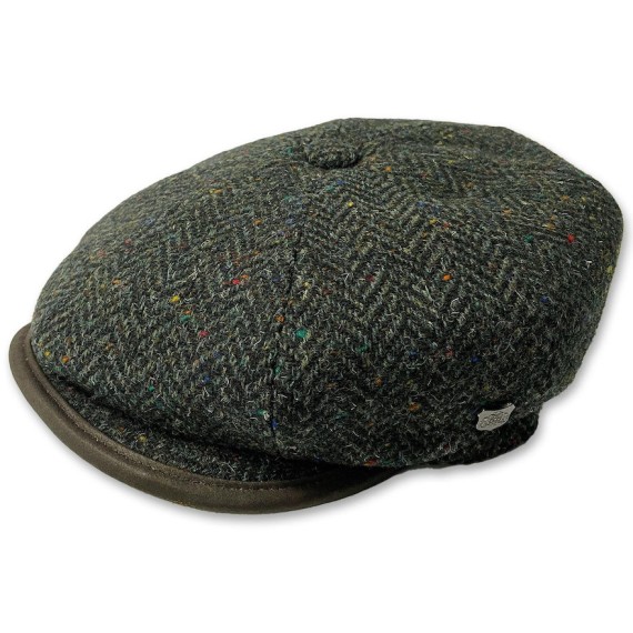 Shelby 8 Panel Leather Trim Hat Dark/Green-2583