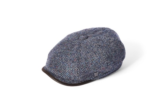 Shelby 8 Panel Leather Trim Hat Blue-2578