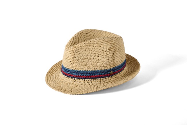 Santo Summer Straw Trilby Hat Natural