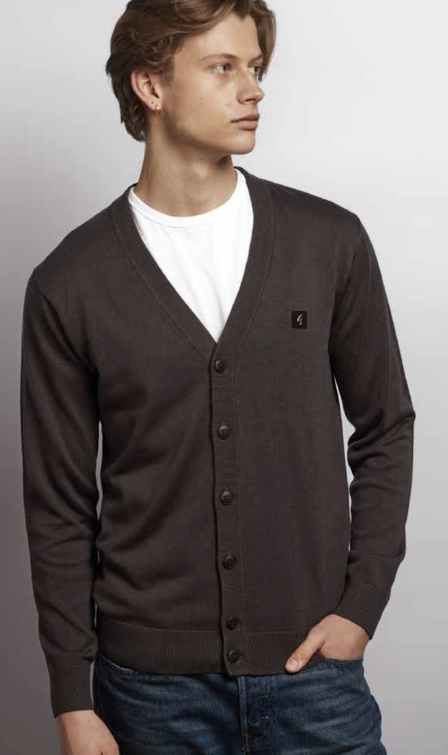 Charcoal V57GK22 Macklin Button Cardigan