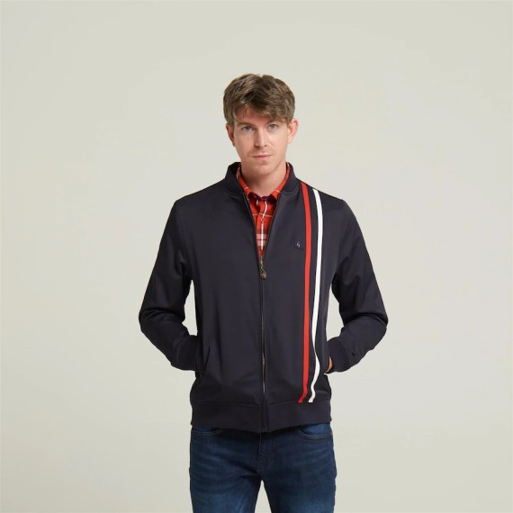 V54GJ10 Griffin Racing Stripe Jacket Navy