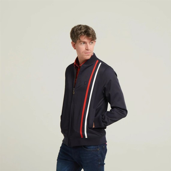 V54GJ10 Griffin Racing Stripe Jacket Navy