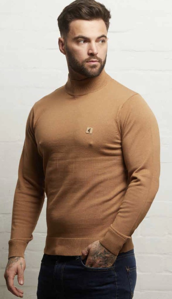 V55GK10 Duke Turtle Neck Jumper Nutmeg