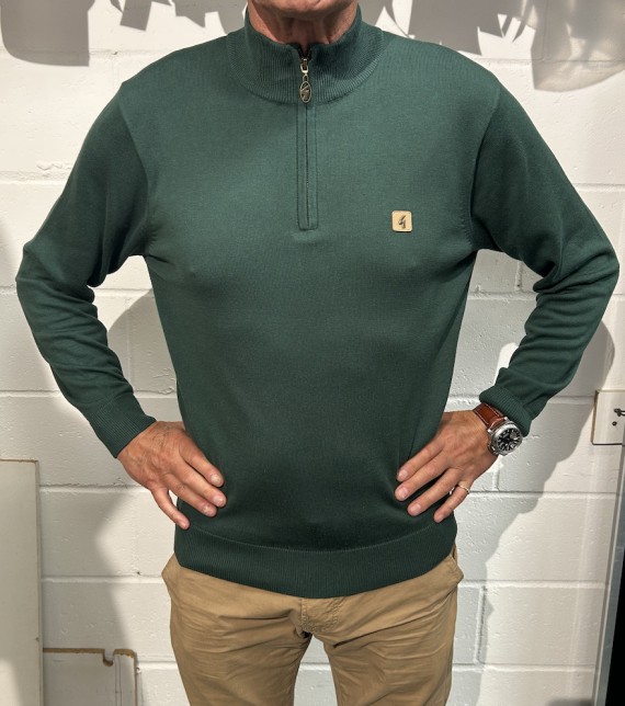 V55GK15 Naxton 1/4 Zip Knitwear Ivy