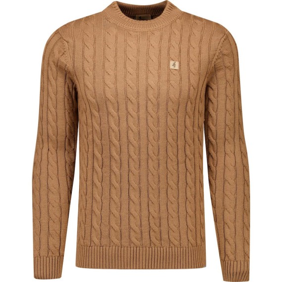 V55GM20 Temor Cable Knit Jumper Nutmeg