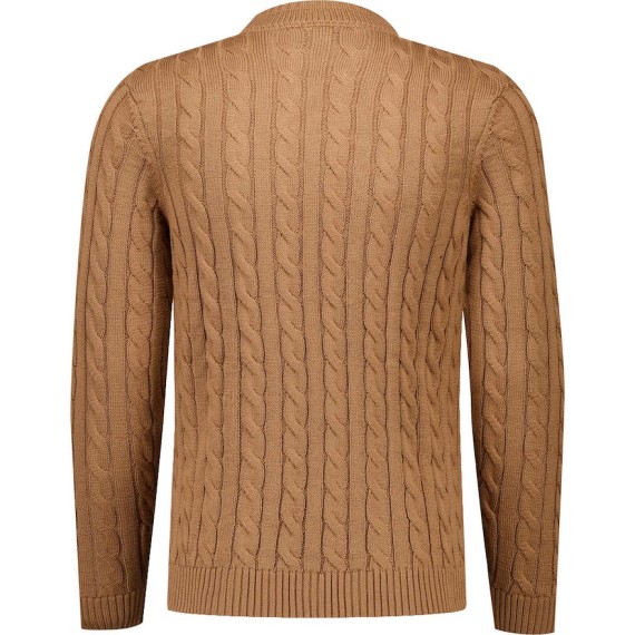 V55GM20 Temor Cable Knit Jumper Nutmeg