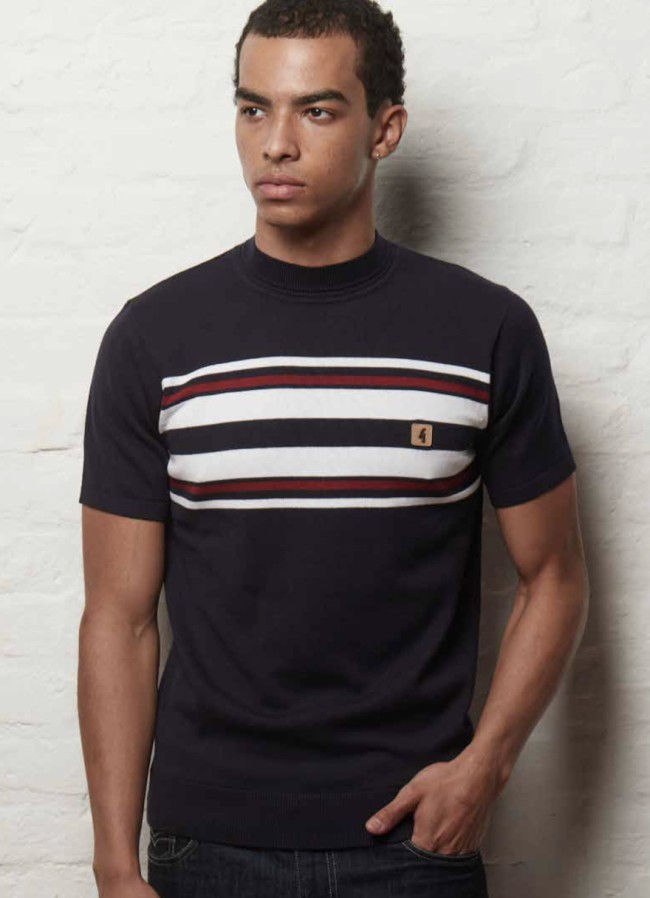 V56GM19 Liam Crew Stripe Knit Navy