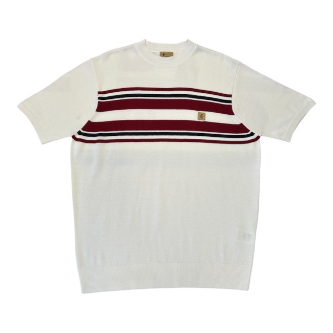 White V56GM19 Liam Crew Stripe Knit