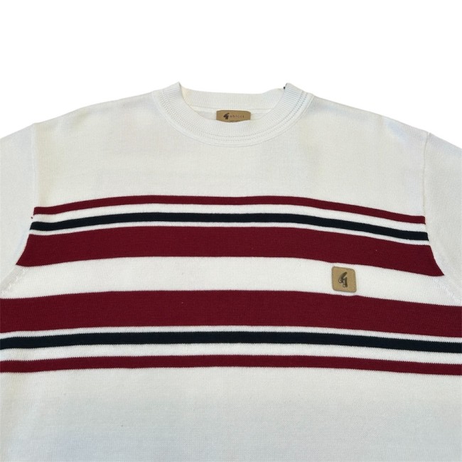V56GM19 Liam Crew Stripe Knit White