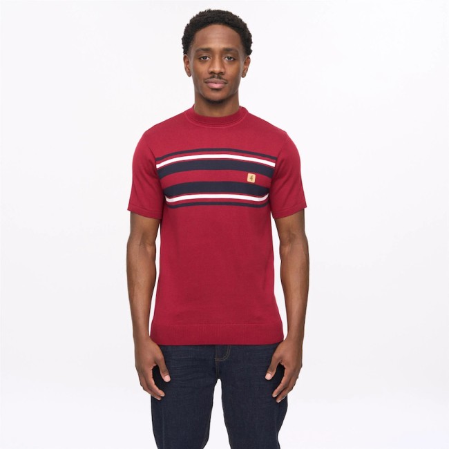 V56GM19 Liam Crew Stripe Knit Rouge