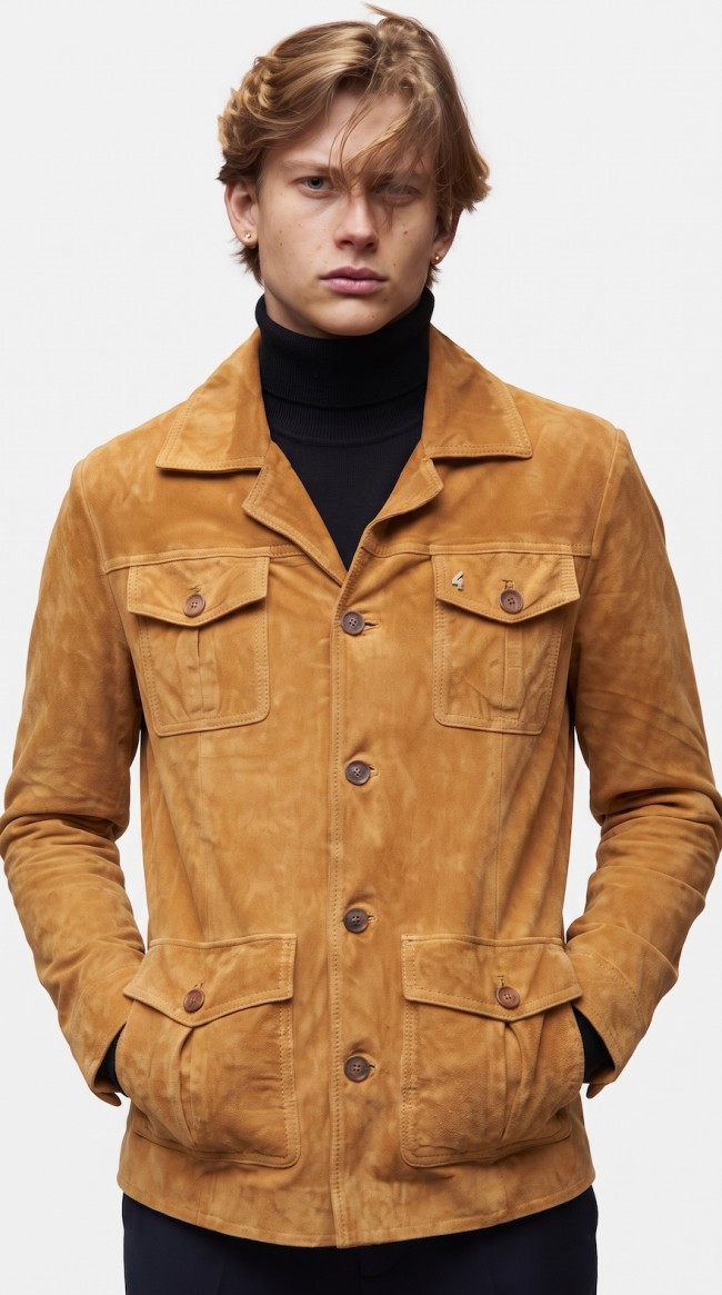 Suede Saint Jacket Cognac
