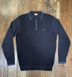 V47GM10 Cagney Textured Knitted Polo
