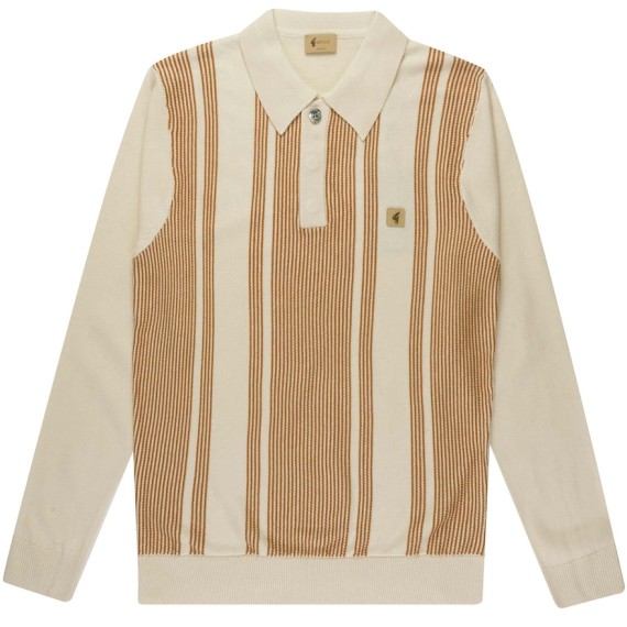 V53GM04 Dante Long Sleeve Knitted Polo Cream