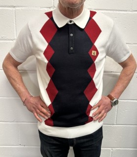 V54GM02 Bond Argyle Knitted Polo Shirt