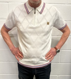 V54GM08 Moore Zip Knitted Polo Shirt