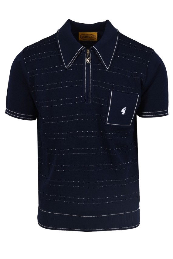 V54GM21 Chris Archive Knitted Polo Shirt Navy