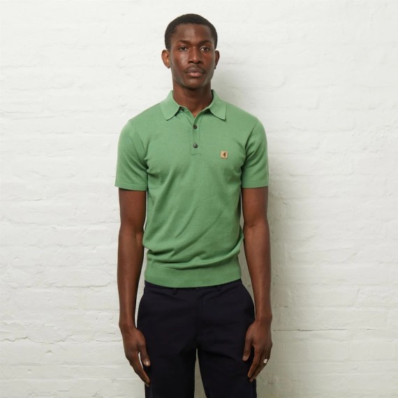 V54GK04 Jackson Short Sleeve Knit Polo Verde