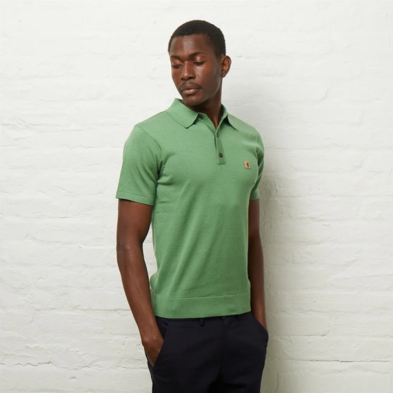 V54GK04 Jackson Short Sleeve Knit Polo Verde