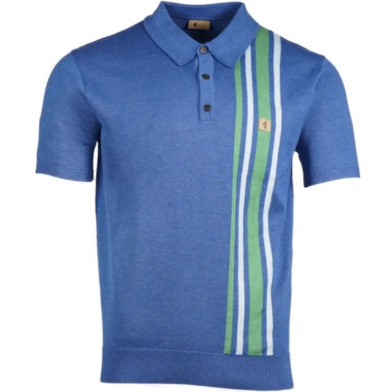 V54GM03 Soda Racing Stripe Knit Polo Sapphire