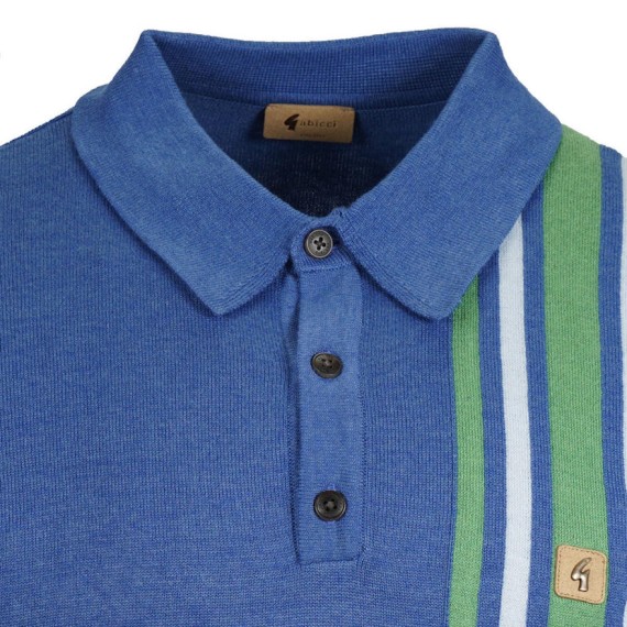 V54GM03 Soda Racing Stripe Knit Polo Sapphire