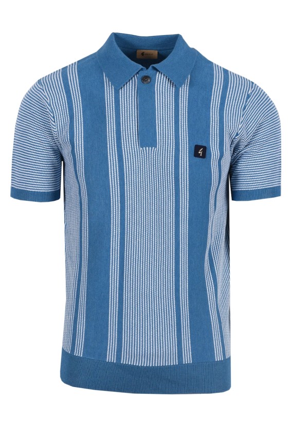 V54GM04 Dante Knitted Polo Aqua