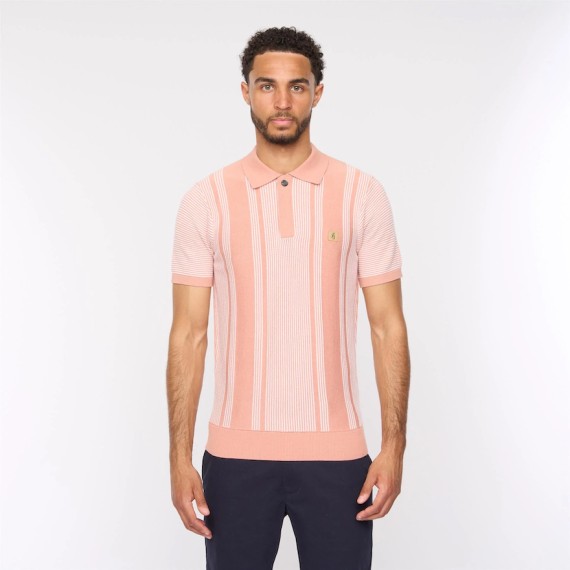 V54GM04 Dante Knitted Polo Peach