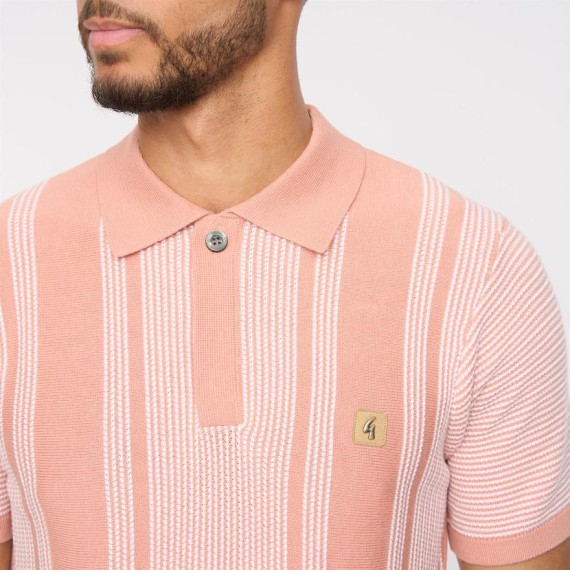 V54GM04 Dante Knitted Polo Peach