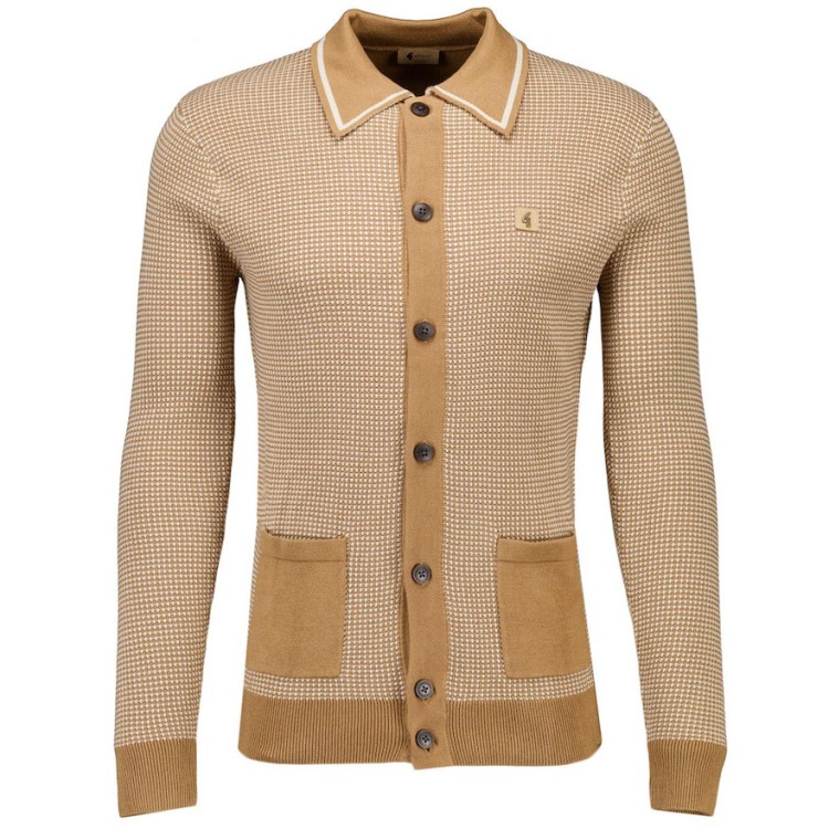 V55GM16 Noel Button Through Knit Polo Nutmeg