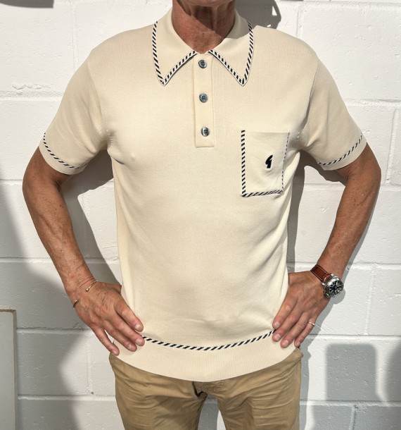 V55GM22 Routledge Archive Knit Polo Linen
