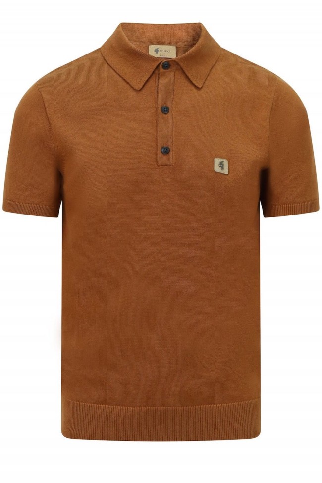 V19GK04 Jackson Short Sleeve Knit Polo Walnut