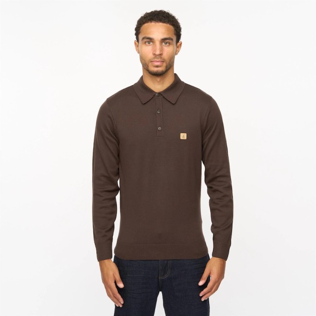V55GK08 Francesco Long Sleeve Knitted Polo Clove