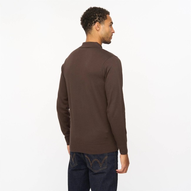 V55GK08 Francesco Long Sleeve Knitted Polo Clove